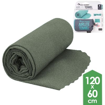 Ультралегкий рушник з мікрофібри з чохлом Sea to Summit AirLite Towel - L (Sage), 120x60 см, Тип розміру: L, Колір: Sage